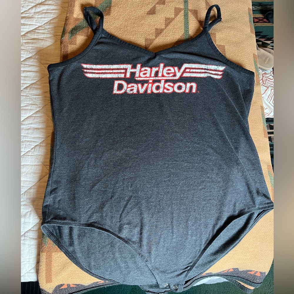 Harley Davidson woman’s one piece spaghetti strap bodysuit